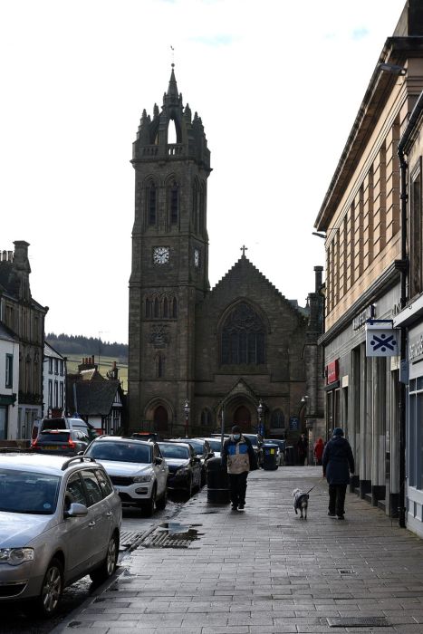 Peebles High Street and Old Parish Church