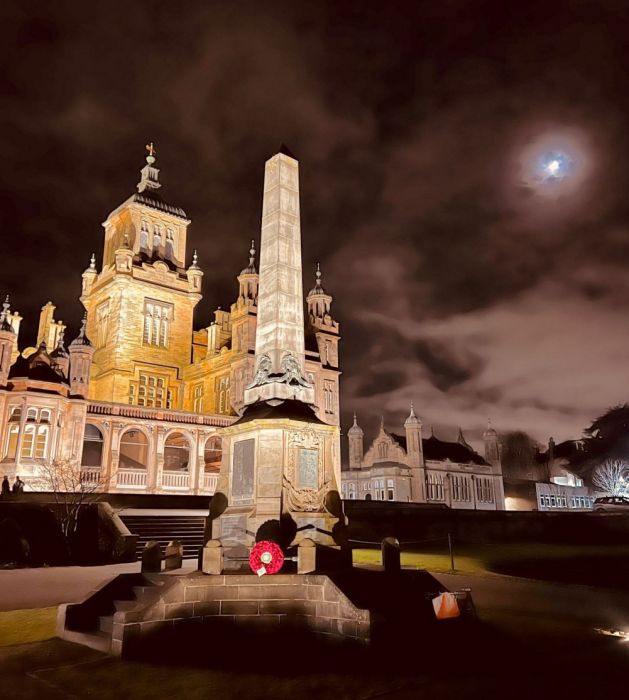 Stewart's Melville College by night