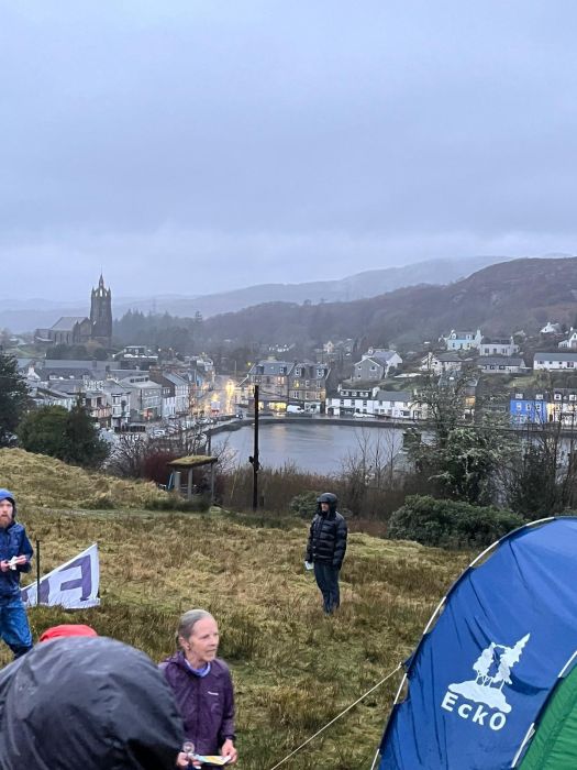 View from the drizzly Saturday evening sprint at Tarbert Castle, looking over Tarbert