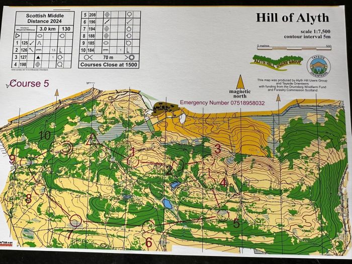 Map of women's UltraVet course at the Scottish Middle Champs 2024; ESOC got a clean sweep of the podium!