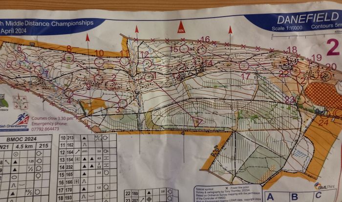 Map of W21 course at British Middle Champs 24 - "fun, fast and fiddly" in Alison's opinion