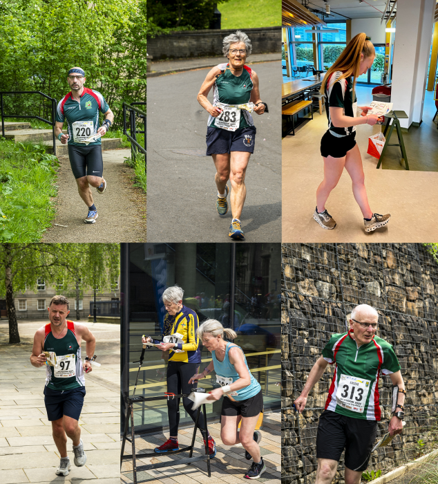Montage of ESOC runners at the 2024 Glasgow City Race Weekend