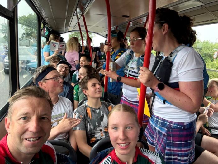 A busful of orienteers