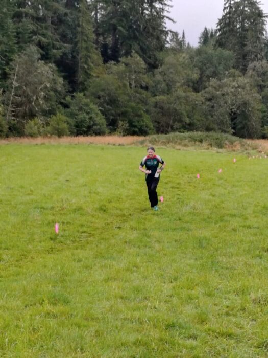 Alison at the finish in Glen Affric